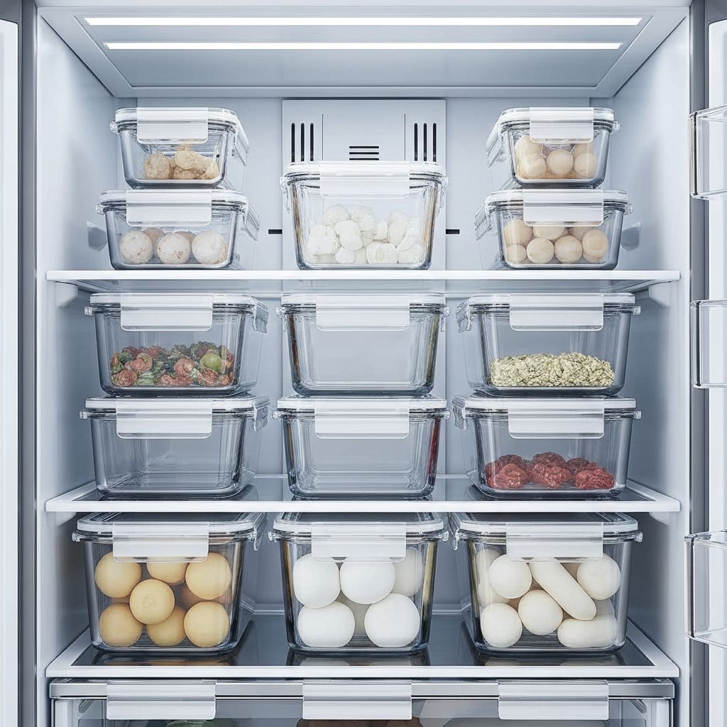 Aufbewahrungsbehälter im Kühlschrank